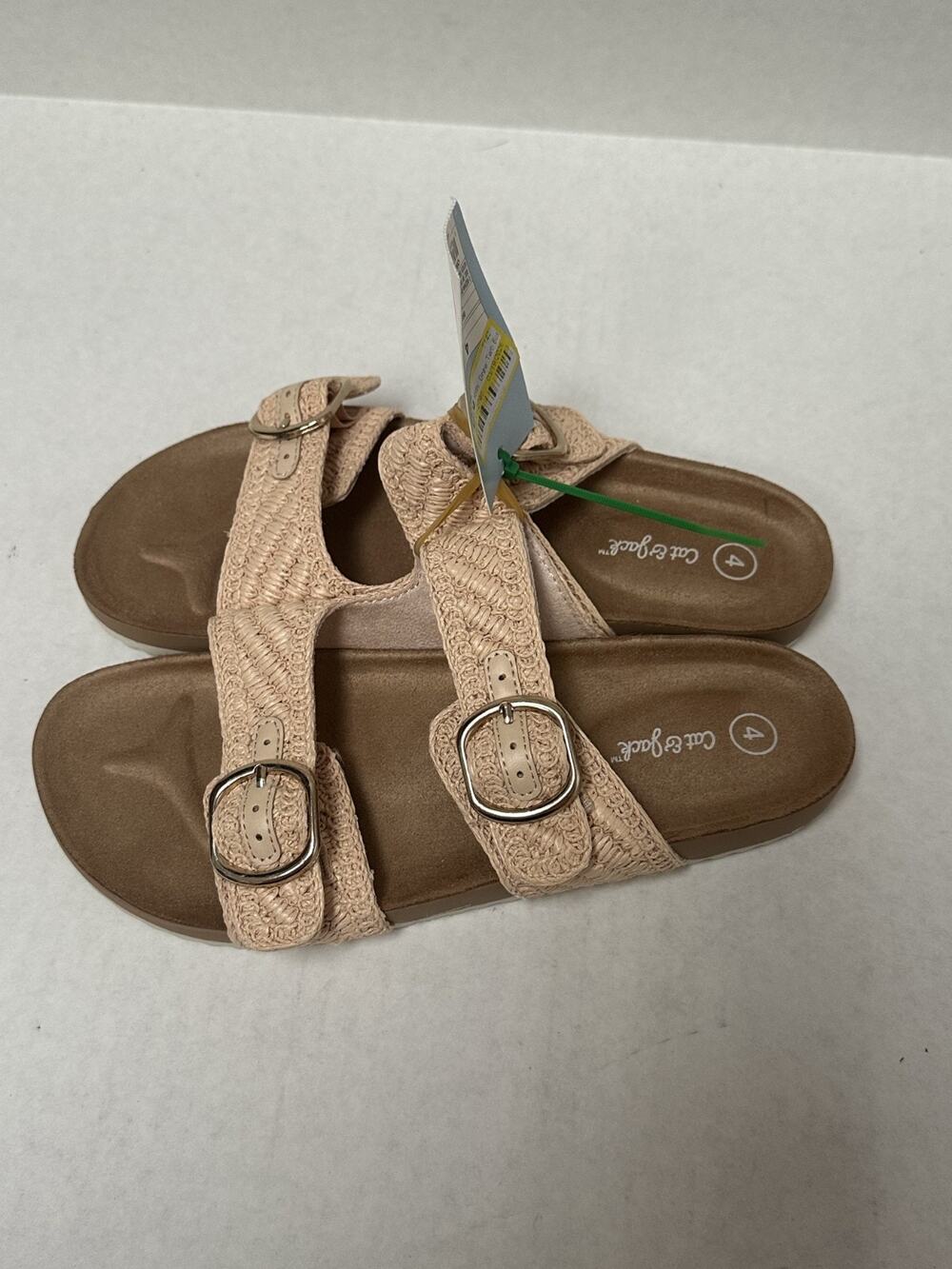 Cat & Jack Kids' Girls Shoes Drew Two Band Sandals Tan Size 4
